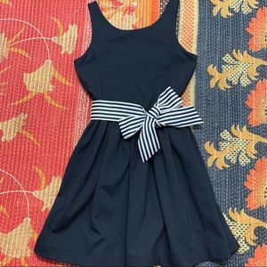 Polo Ralph Lauren Black Striped Bow Formal Dress